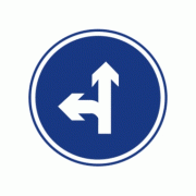 直行和向左转弯-指示标志